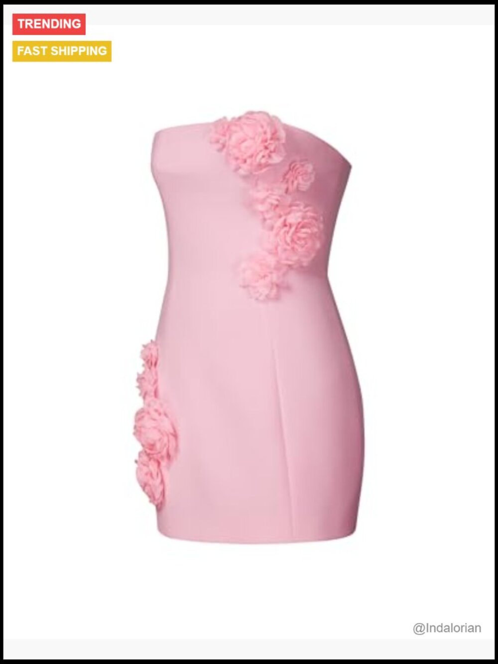 Strapless Dress Polyester Spandex Non-Stretch Hand Wash - Picture 4 of 7